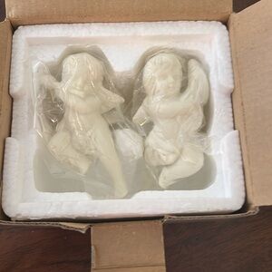 NIB PartyLite Porcelain Cherub Candle Huggers